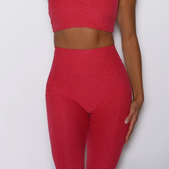 Bombshell Sportswear Toned 7/8 Victory Red High Waisted Leggings - Picture 10 of 11